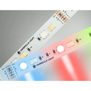 Светодиодная лента Ambrella GS4501, 5 м, IP20, 5050, 90 LED/м, 13 Вт/м, 24V, RGB с регулировкой температуры света