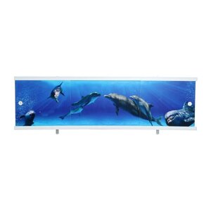 Экран под ванну "Ультра легкий АРТ" Дельфины, 168 см