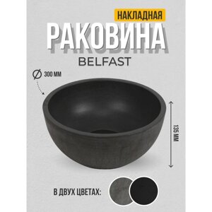 Раковина накладная Uperwood Belfast круглая, бетон, цвет графит