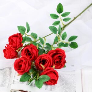 Цветы искусственные "Роза Септима" 5х65 см красный