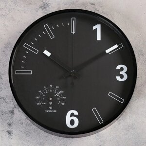 Часы настенные, серия: Классика, "Гриик", с термометром, d=30 см