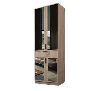 Шкаф 2-х дверный "Экон", 8005202300 мм, 1 ящик, зеркало, полки, цвет дуб сонома