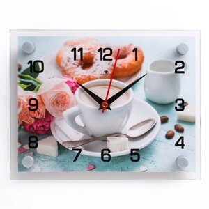 Часы настенные, серия: Кухня, "Идеальный завтрак", плавный ход, 20 х 26 см
