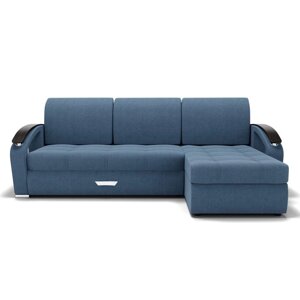 Угловой диван "Дубай 1", механизм выкатной, угол правый, ППУ, велюр, цвет гелекси лайт 022