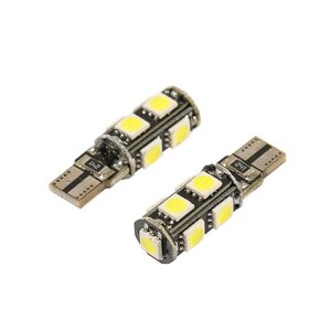 Автолампа светодиодная TORSO T10 W5W, габарит, 12 В, 9 SMD-5050, черный, 2 шт, свет белый