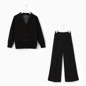 Костюм для девочки (кардиган, брюки) MINAKU цвет чёрный, рост 116 см