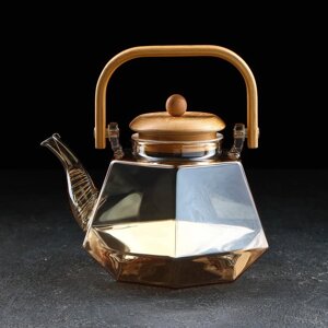Чайник заварочный "Октогон" 1200мл, цвет золото