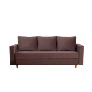 Прямой диван "Ванкувер", механизм еврокнижка, велюр, цвет коричневый