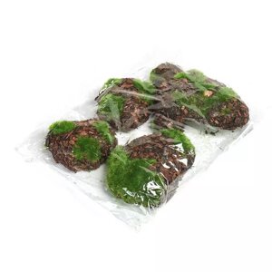 Мох искусственный "Камни", с корой, набор 6 шт.