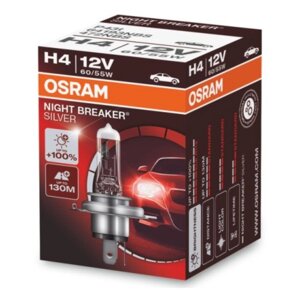 Лампа автомобильная Osram NIGHT SILVER H4 60, 55 P43t+100% 12V, 64193NBS