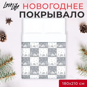 Покрывало LoveLife 2 сп New year forest 180*2105см, микрофайбер, 100% п/э