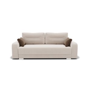 Прямой диван "Модерн 1", механизм пантограф, велюр, цвет селфи 01 / подушки 03