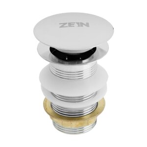 Донный клапан ZEIN B2, большая кнопка, нержавеющая сталь, хром