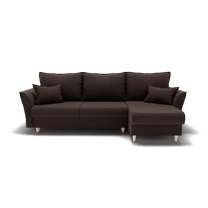 Угловой диван "Барселона 3", механизм пантограф, угол правый, велюр, цвет гелекси лайт 004