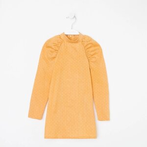 Платье детское MINAKU: Cotton collection цвет горчица, рост 128