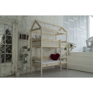 Детская двухъярусная кровать-домик Baby-house, 70 190 см, цвет сосна