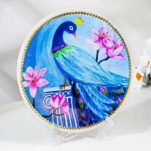 Тарелка декоративная "Райская птичка", настенная, D = 19,5 см