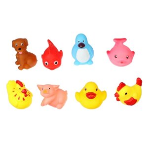 Набор игрушек для игры в ванне "Друзья 4", 8 шт, цвет МИКС