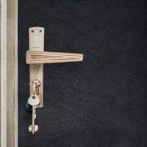 Комплект для обивки дверей 110 205 см: иск. кожа, поролон 3 мм, гвозди, серый, "Эконом"