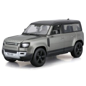 Машинка Bburago Land Rover Defender 110 2022, Die-Cast, 1:24, цвет зелёный