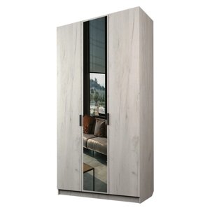 Шкаф 3-х дверный "Экон", 12005202300 мм, 1 зеркало, цвет дуб крафт белый