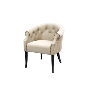 Кресло "Милан", ткань велюр, молдинг никель, опоры массив венге, цвет боне