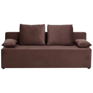 Прямой диван "Бёрн", механизм еврокнижка, велюр, цвет коричневый