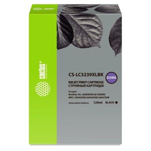 Картридж струйный Cactus CS-LC3239XLBK, для Brother HL-J6000DW/J6100DW, 129мл, чёрный