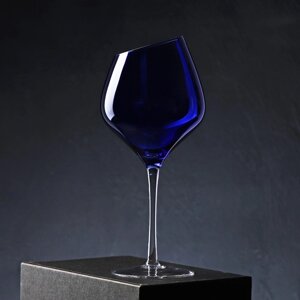 Бокал для вина Magistro "Иллюзия", 540 мл, 1024 см, ножка прозрачная, цвет синий