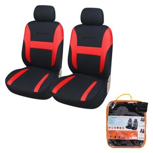 Чехлы для сидений универсальные RS-3+, на передние сиденья, велюр, черный/красный