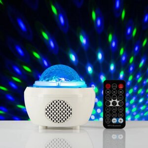 Диско шар, d=11 см, USB, с аккум, Bluetooth, динамик, пульт, многофункциональный, RGB