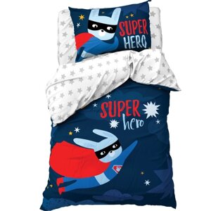 Постельное бельё "Этель" 1.5 сп Super hero 143*215 см, 150*214 см, 50*70 см -1 шт,100% хл, бязь