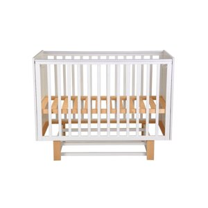 Кроватка детская Polini kids Simple 342, с маятником, цвет белый-натуральный