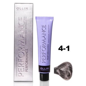 Крем-краска для волос Ollin Professional Performance, тон 4/1 шатен пепельный, 60 мл