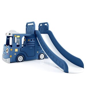 Детский игровой комплекс "Автомобиль": горка, игровая зона, цвет синий
