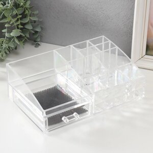 Шкатулка-органайзер пластик 1 ящик прозрачная 8,5х15х25 см