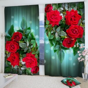 Фотошторы "Яркие Красные Розы", размер 150 260 см, габардин