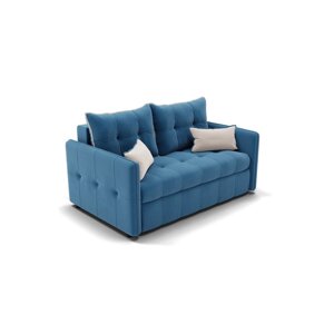 Прямой диван "Палермо", механизм еврокнижка, велюр, цвет селфи 12 / подушки 01