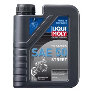 Моторное масло для 4-тактных мотоциклов LiquiMoly Motorbike HD-Classic Street 50 SG миниральное, 1 л (1572)