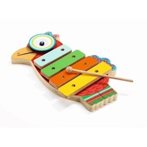 Музыкальный инструмент игрушечный ксилофон-кимвал "Петушок"