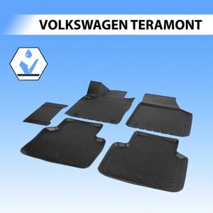 Коврики салона Rival для Volkswagen Teramont 2017-н. в., полиуретан, с крепежом, с перемычкой, 5 шт., 15810001