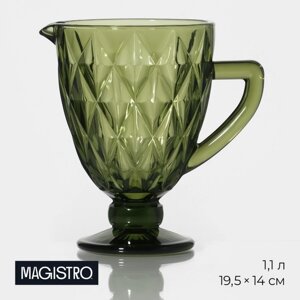 Кувшин Magistro "Круиз", 1,1 л, цвет зелёный