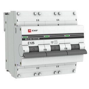 Выключатель автоматический EKF mcb47100-3-125C-pro 3п, 125А, 10кА