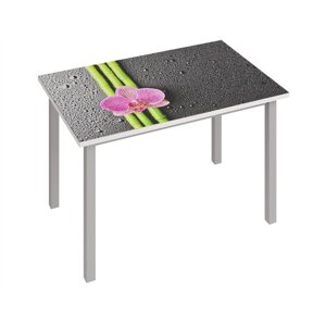 Раздвижной стол "Фристайл 3", 1000/1420632745 мм, ЛДСП / стекло / металл, цвет орхидея