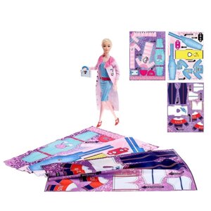 Кукла-модель шарнирная "Анна" с набором для создания одежды "Я модельер", МИКС