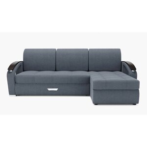 Угловой диван "Дубай 1", механизм выкатной, угол правый, ППУ, велюр, цвет гелекси лайт 026