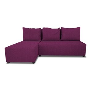 Угловой диван "Алиса", бельевой ящик, еврокнижка, ткань рогожка, цвет савана бери