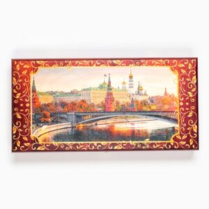 Нарды деревянные с шашками "Москва", настольная игра, 40 х 40 см