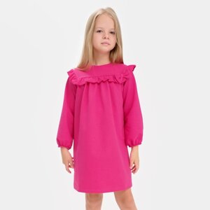 Платье для девочки с рюшей KAFTAN "Basic line", размер 30 (98-104), цвет фуксия