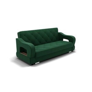 Прямой диван "Бруно 2", с подлокотниками, механизм книжка, НПБ, велюр, гелекси лайт 010